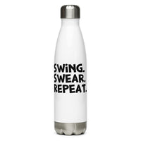 Stainless Steel Water Bottle - Swing, Swear, Repeat
